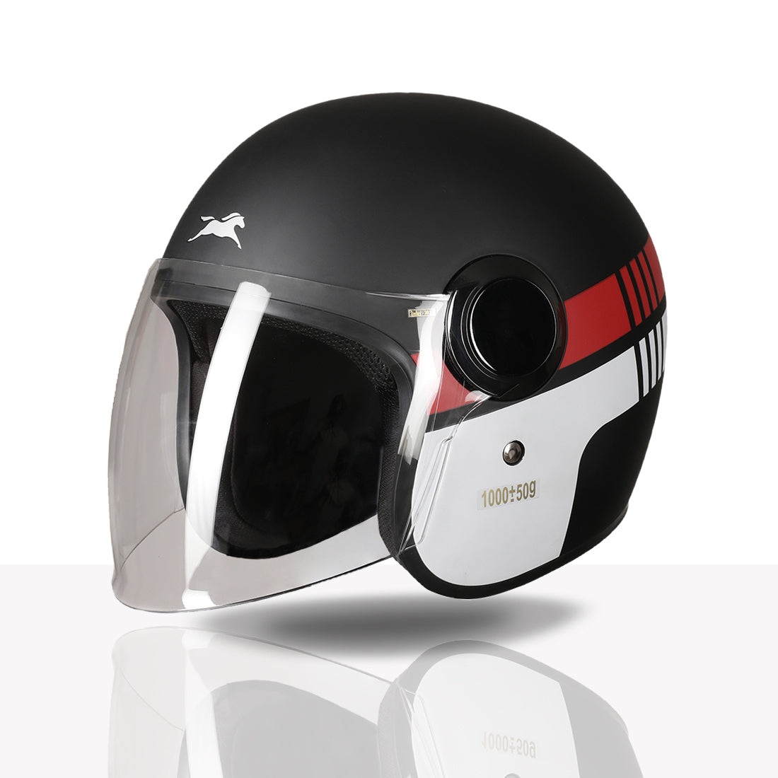 TVS Silk Route Helmet for Men & Women | Vintage Open Face Helmet with Clear Visor | ISI & DOT Certified | ABS Shell | EPS Liner | Retro Stylish Helmet for City & Highway Riding